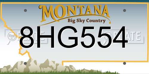 8HG554 Montana License Plate