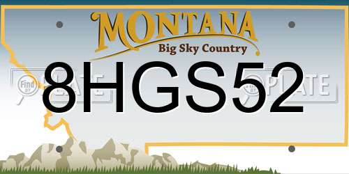 8HGS52 Montana License Plate