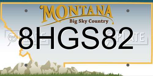 8HGS82 Montana License Plate