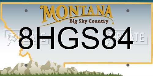 8HGS84 Montana License Plate