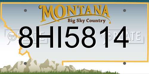 8HI5814 Montana License Plate