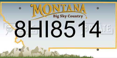 8HI8514 Montana License Plate