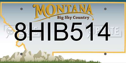 8HIB514 Montana License Plate