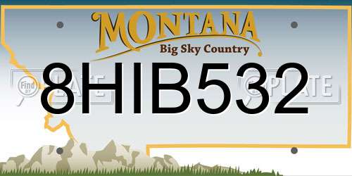 8HIB532 Montana License Plate