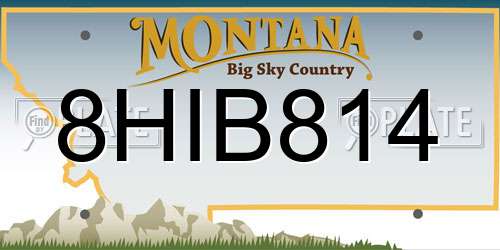 8HIB814 Montana License Plate
