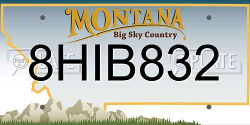 8HIB832 Montana License Plate