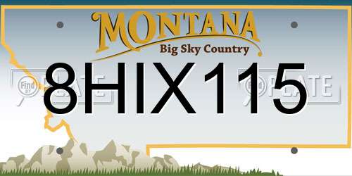 8HIX115 Montana License Plate