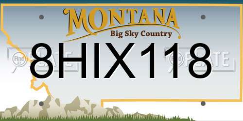 8HIX118 Montana License Plate