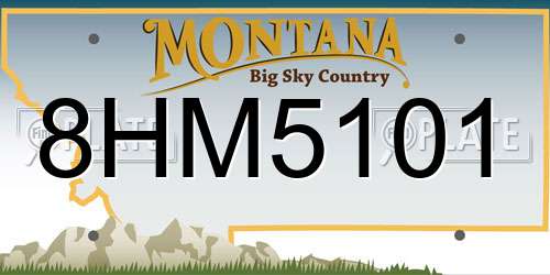 8HM5101 Montana License Plate