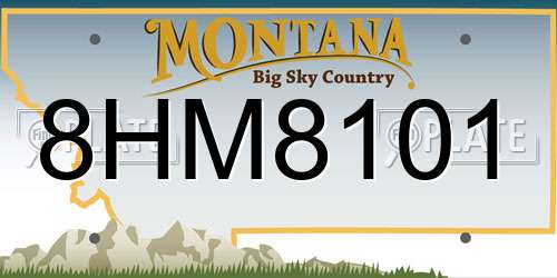 8HM8101 Montana License Plate