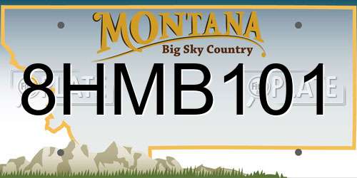 8HMB101 Montana License Plate
