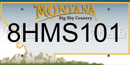 8HMS101 Montana License Plate