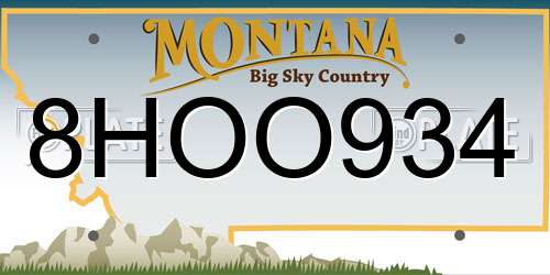 8HOO934 Montana License Plate