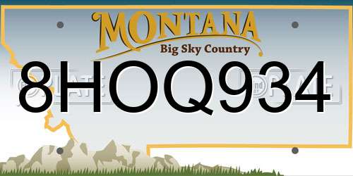 8HOQ934 Montana License Plate