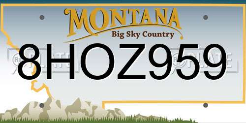 8HOZ959 Montana License Plate