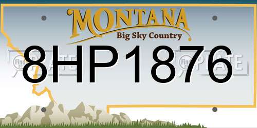 8HP1876 Montana License Plate