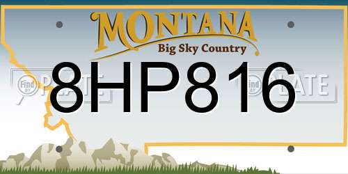 8HP816 Montana License Plate