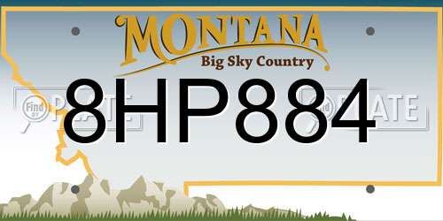 8HP884 Montana License Plate