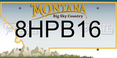 8HPB16 Montana License Plate