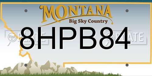 8HPB84 Montana License Plate