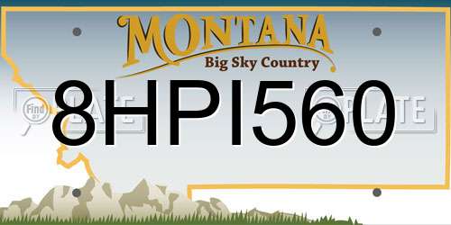 8HPI560 Montana License Plate