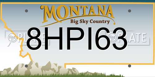 8HPI63 Montana License Plate