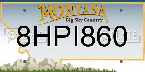 8HPI860 Montana License Plate