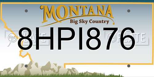 8HPI876 Montana License Plate