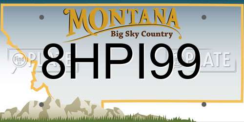 8HPI99 Montana License Plate