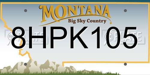 8HPK105 Montana License Plate