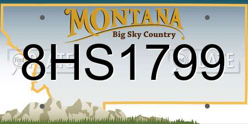 8HS1799 Montana License Plate
