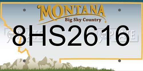 8HS2616 Montana License Plate