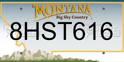 8HST616 Montana License Plate