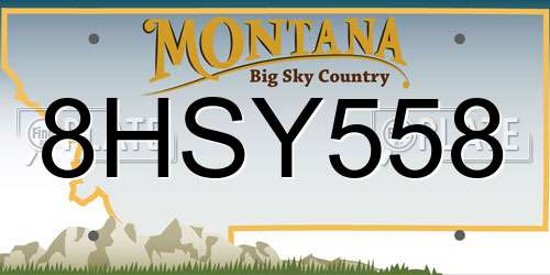 8HSY558 Montana License Plate