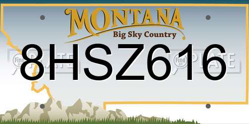 8HSZ616 Montana License Plate