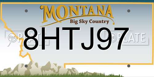 8HTJ97 Montana License Plate