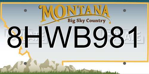 8HWB981 Montana License Plate