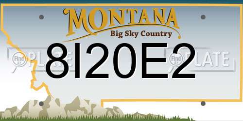 8I20E2 Montana License Plate