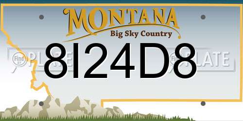 8I24D8 Montana License Plate