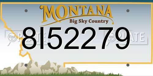 8I52279 Montana License Plate