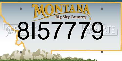 8I57779 Montana License Plate