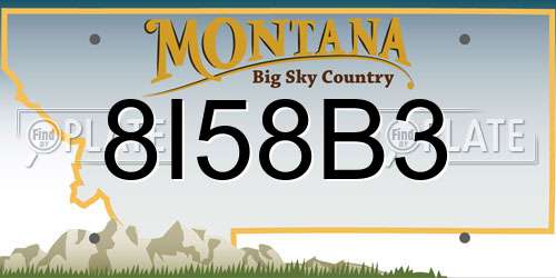 8I58B3 Montana License Plate
