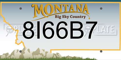 8I66B7 Montana License Plate