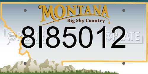8I85012 Montana License Plate