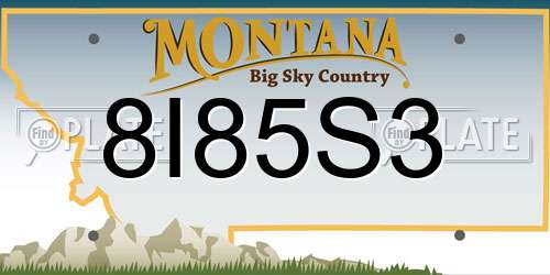 8I85S3 Montana License Plate