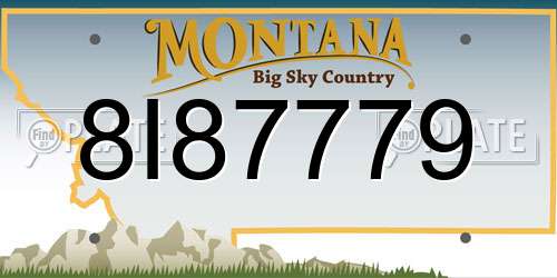 8I87779 Montana License Plate