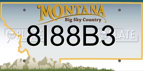 8I88B3 Montana License Plate
