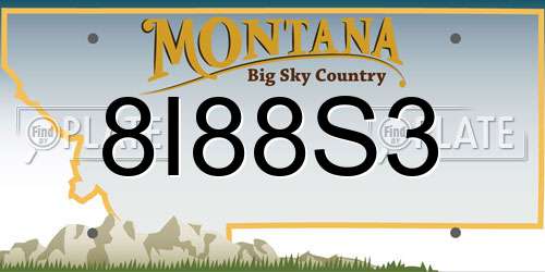 8I88S3 Montana License Plate