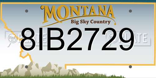 8IB2729 Montana License Plate
