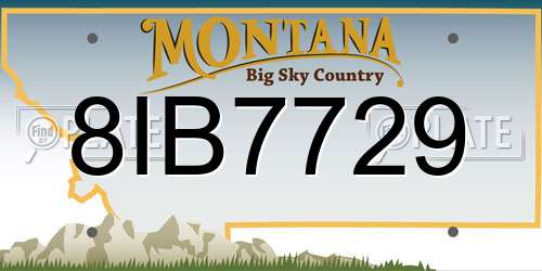 8IB7729 Montana License Plate